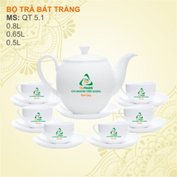 Bộ ấm trà in logo nhận diện thương hiệu